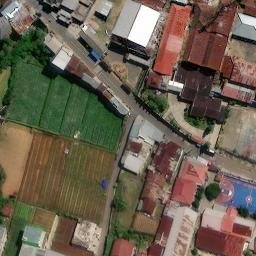 Sand Volleyball Court in Batur, JT — aerial view