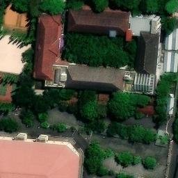 Sand Volleyball Court in Depok, YO — aerial view