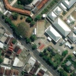 Sand Volleyball Court in Wonosari, YO — aerial view