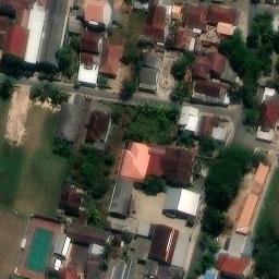 Sand Volleyball Court in Pacitan, JI — aerial view