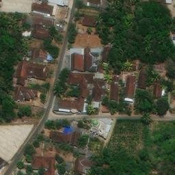 Sand Volleyball Court in Sempu, JI — aerial view