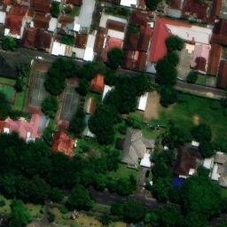 Sand Volleyball Court in Mataram, NB — aerial view