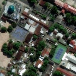Sand Volleyball Court in Desa Dames Damai, NB — aerial view