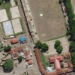 Sand Volleyball Court in Kota Raja, NT — aerial view