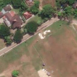 Sand Volleyball Court in Kalena Wanno, NT — aerial view