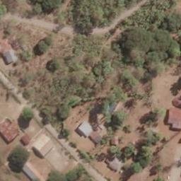 Sand Volleyball Court in Desa Fatukoko, NT — aerial view