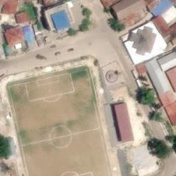 Sand Volleyball Court in Namodale, NT — aerial view