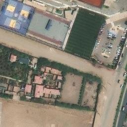 Sand Volleyball Court in Ventanilla, CAL — aerial view