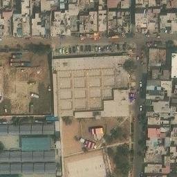 Sand Volleyball Court in San Juan de Lurigancho, LIM — aerial view