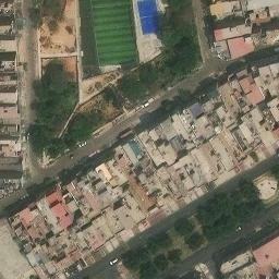 Sand Volleyball Court in San Juan de Lurigancho, LIM — aerial view