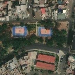 Sand Volleyball Court in San Juan de Lurigancho, LIM — aerial view