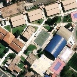 Sand Volleyball Court in Bellavista, CAL — aerial view