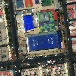 Sand Volleyball Court in La Victoria, LIM — aerial view