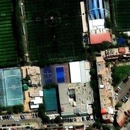 Sand Volleyball Court in San Borja, LIM — aerial view
