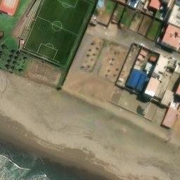 Sand Volleyball Court in Chorrillos, LIM — aerial view