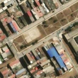 Sand Volleyball Court in Villa El Salvador, LIM — aerial view