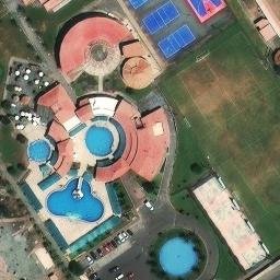 Sand Volleyball Court in Pampa Pacta, LIM — aerial view