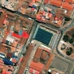 Sand Volleyball Court in Santiago, CUS — aerial view