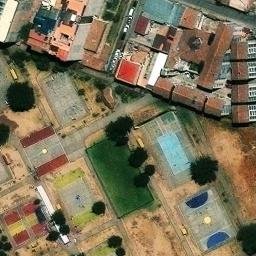 Sand Volleyball Court in Wanchaq, CUS — aerial view