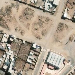 Sand Volleyball Court in Yura, ARE — aerial view