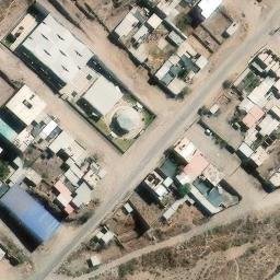 Sand Volleyball Court in Yura, ARE — aerial view