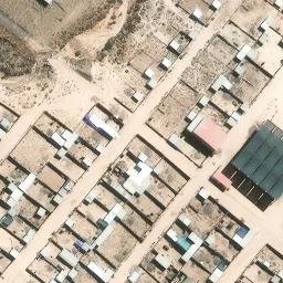 Sand Volleyball Court in Yura, ARE — aerial view