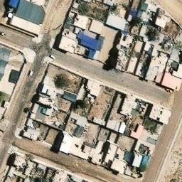 Sand Volleyball Court in Cerro Colorado, ARE — aerial view