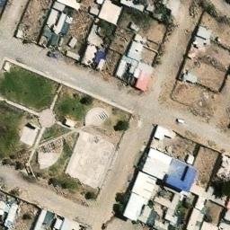 Sand Volleyball Court in Cerro Colorado, ARE — aerial view