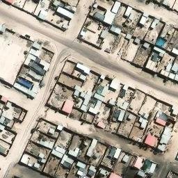 Sand Volleyball Court in Yura, ARE — aerial view