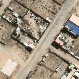 Sand Volleyball Court in Cerro Colorado, ARE — aerial view