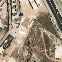 Sand Volleyball Court in Cerro Colorado, ARE — aerial view