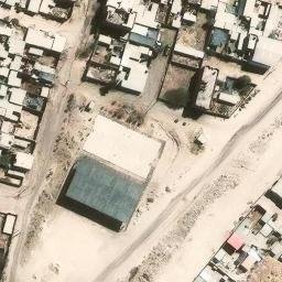 Sand Volleyball Court in Cerro Colorado, ARE — aerial view
