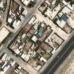 Sand Volleyball Court in Cerro Colorado, ARE — aerial view
