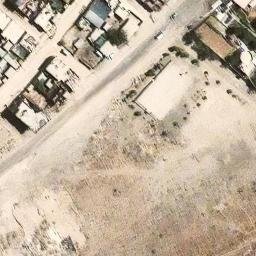 Sand Volleyball Court in Cerro Colorado, ARE — aerial view