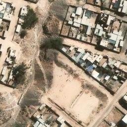 Sand Volleyball Court in Cerro Colorado, ARE — aerial view