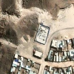 Sand Volleyball Court in Cerro Colorado, ARE — aerial view