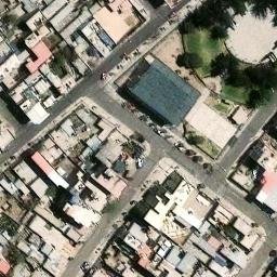 Sand Volleyball Court in Cerro Colorado, ARE — aerial view