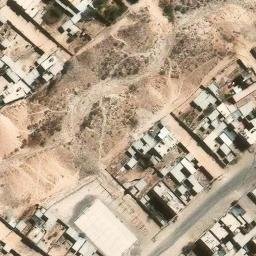 Sand Volleyball Court in Cerro Colorado, ARE — aerial view