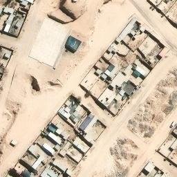 Sand Volleyball Court in Cerro Colorado, ARE — aerial view