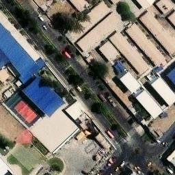Sand Volleyball Court in Jacobo Hunter, ARE — aerial view