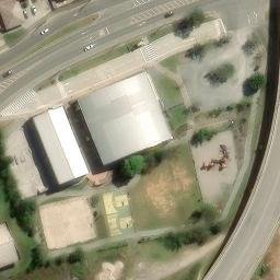 Sand Volleyball Court in Gaspar, SC — aerial view