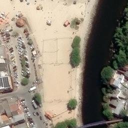 Sand Volleyball Court in Florianópolis, SC — aerial view