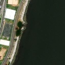 Sand Volleyball Court in Florianópolis, SC — aerial view