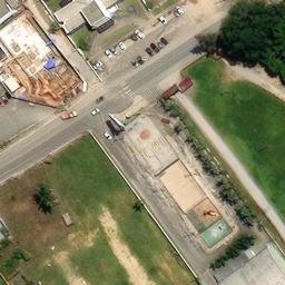 Sand Volleyball Court in Santo Amaro da Imperatriz, SC — aerial view