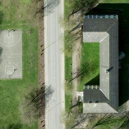 Grass Volleyball Court — aerial view
