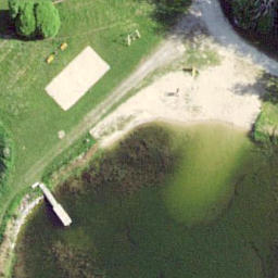 Sand Volleyball Court — aerial view