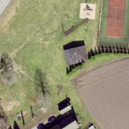Sand Volleyball Court — aerial view