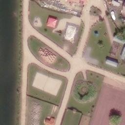 Sand Volleyball Court, Ummanz — aerial view