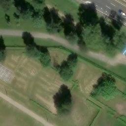 Grass Volleyball Court — aerial view