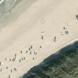 Sand Volleyball Court, Baltrum — aerial view